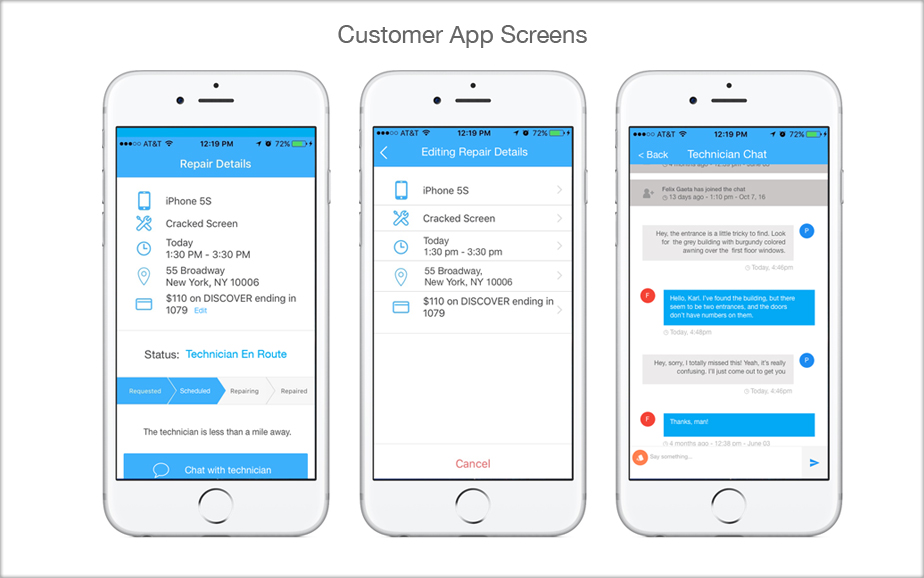 Fixt Customer App Screens